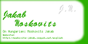 jakab moskovits business card